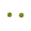 14K Peridot and Diamond Crown Earrings - Q Evon Fine Jewelry