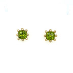 14K Peridot and Diamond Crown Earrings - Q Evon Fine Jewelry