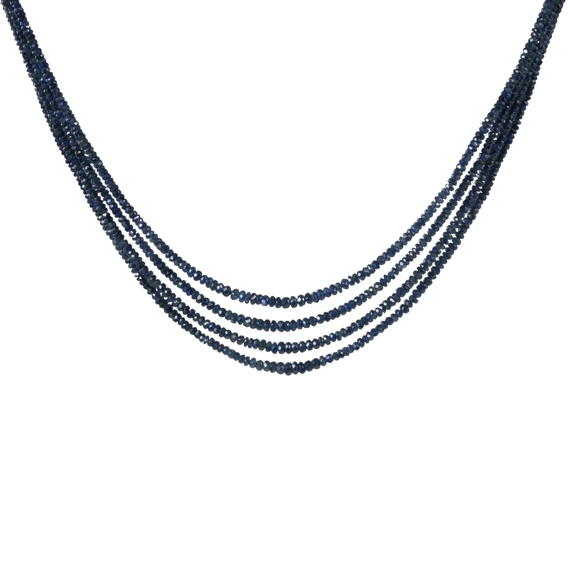 Multi Strand Sapphire Necklace - 14k Gold