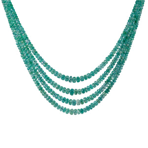 Multi Strand Emerald Necklace - 14k Gold