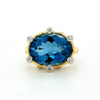 14K London Blue Topaz and Diamond Ring - Q Evon Fine Jewelry