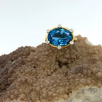 14K London Blue Topaz and Diamond Ring - Q Evon Fine Jewelry