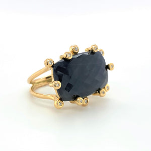 Sapphire and White Diamond 14k Ring