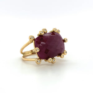 Ruby and White Diamond 14k Ring