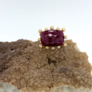 Ruby and White Diamond 14k Ring