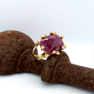 Ruby and White Diamond 14k Ring