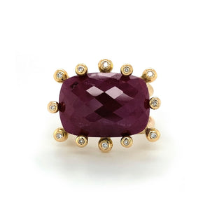 Ruby and White Diamond 14k Ring