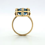 14K Blue Topaz and Diamond Ring - Q Evon Fine Jewelry