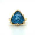 14K Blue Topaz and Diamond Ring - Q Evon Fine Jewelry