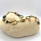 Black and Gold Treasure Bracelet - Champagne Diamond