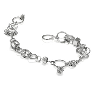 White Rhodium Treasure Sculptural Bracelet