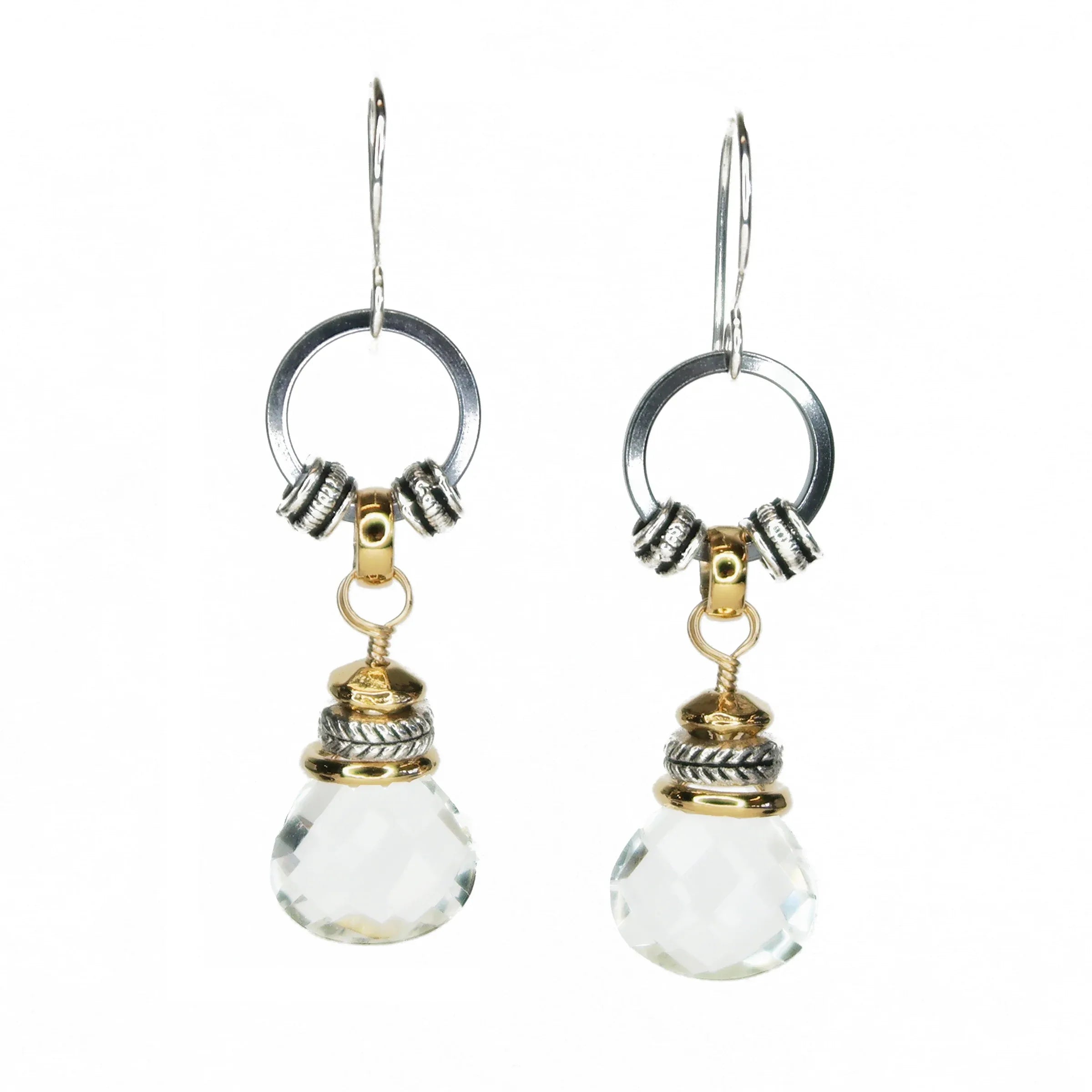 Drop Earrings - Rock Crystal (Large) - Q Evon Fine Jewelry
