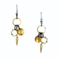 Triple Charm Mixed Metal Earrings - Q Evon Fine Jewelry