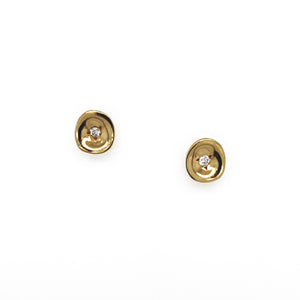 Unique Diamond Stud Earrings - Gold
