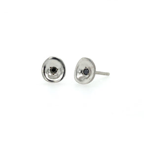 Unique Diamond Stud Earrings - Silver