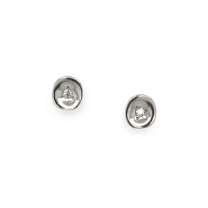 Unique Diamond Stud Earrings - Silver