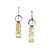 1 Tab Textured Earrings - Oxidized Silver and Gold
