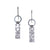 1 Tab Textured Earrings - Black and White Rhodium
