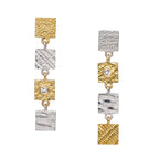 4 Tab Textured Earrings with Diamond