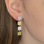 4 Tab Textured Earrings with Diamond