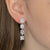 4 Tab Textured Earrings with White Lab Diamond