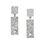 2 Tab Textured Earrings with Diamond