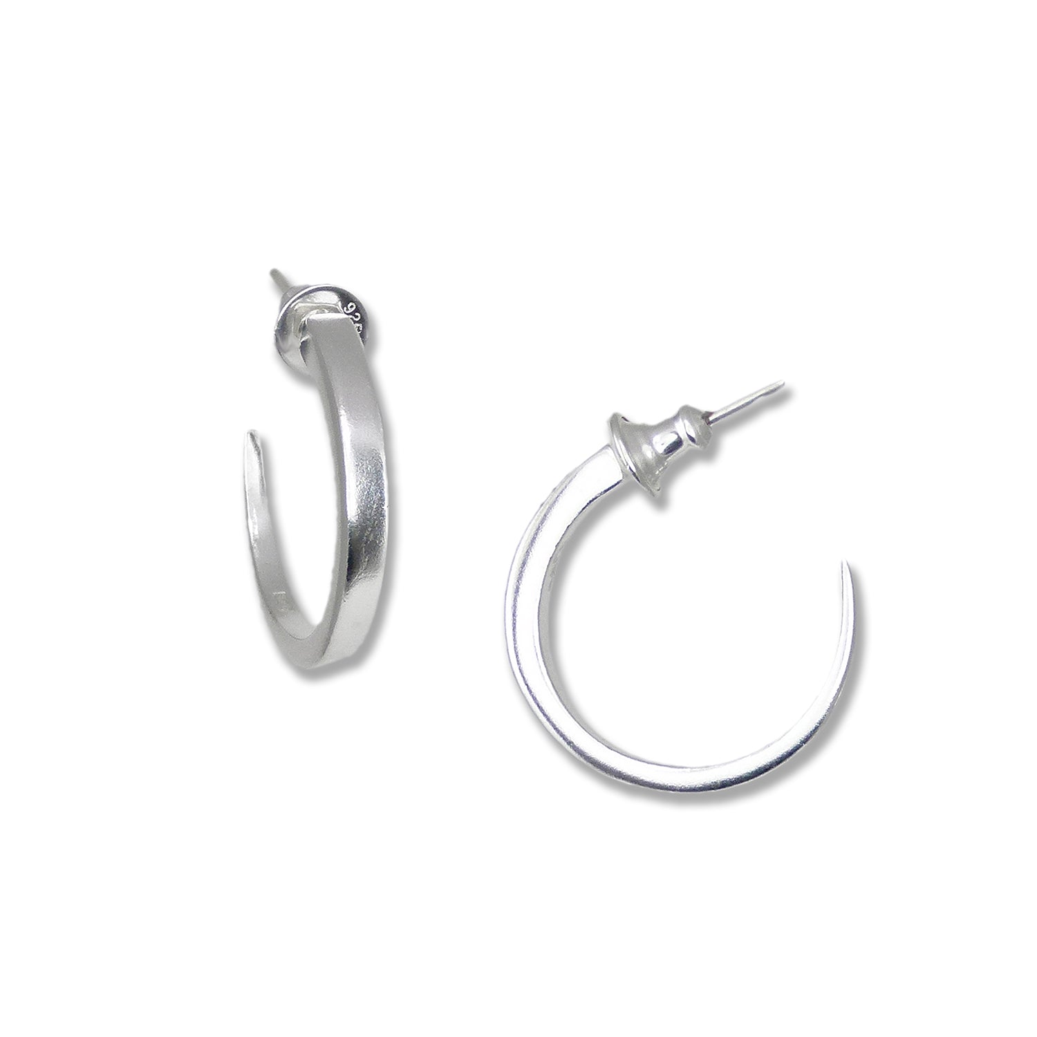 Tapered Hoops Silver