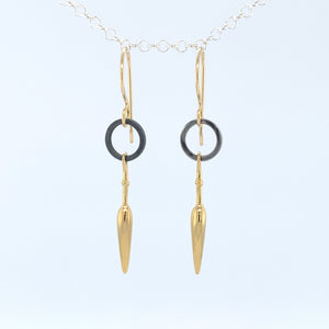 Black and Gold Spike Earrings