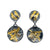 Double Disk Keum-boo Gold Earrings with Champagne Diamond