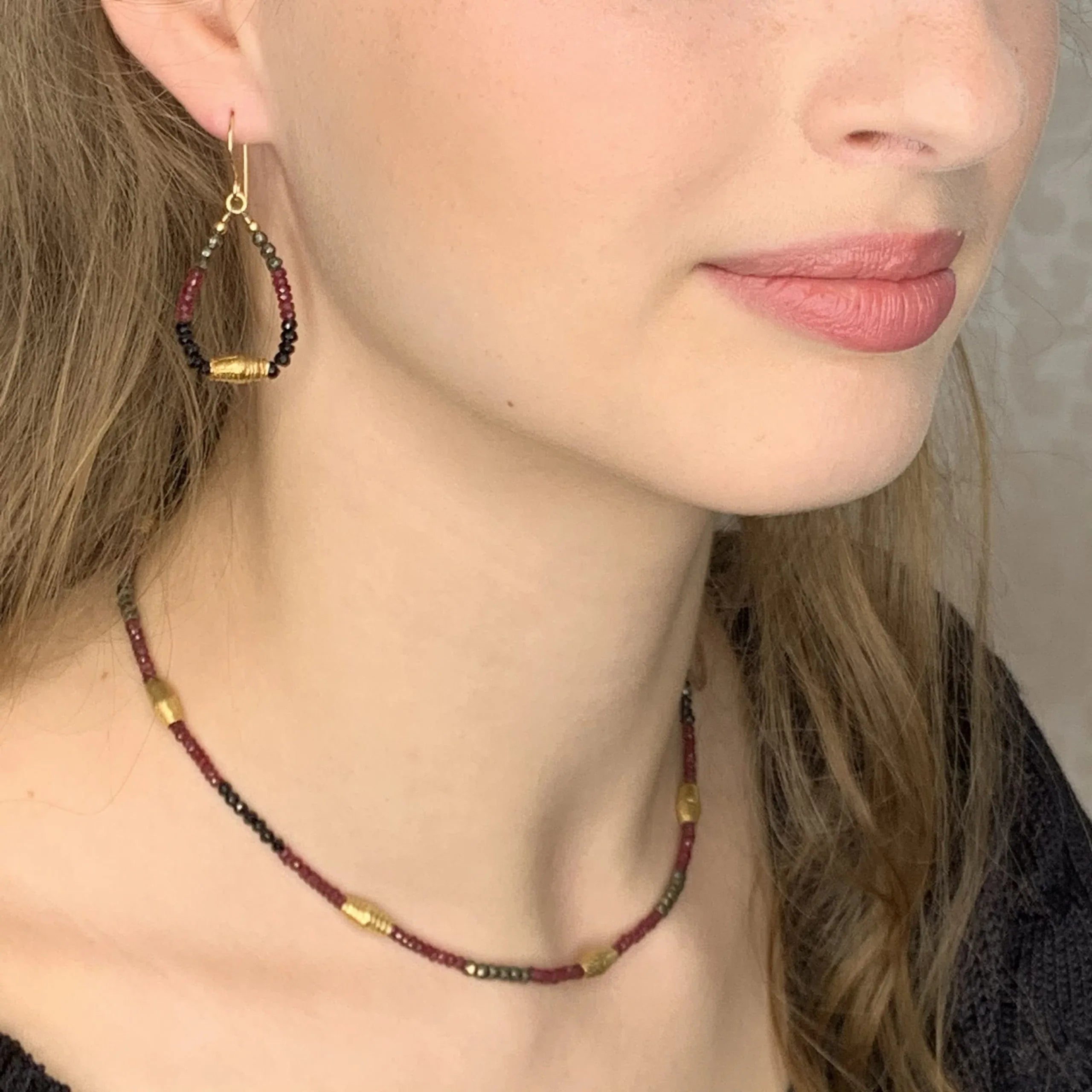 Spinel, Ruby and Gold Earrings - Q Evon Fine Jewelry