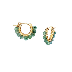 Emerald and Gold Hoops