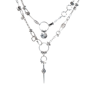 White Rhodium Avalon Wrap Necklace