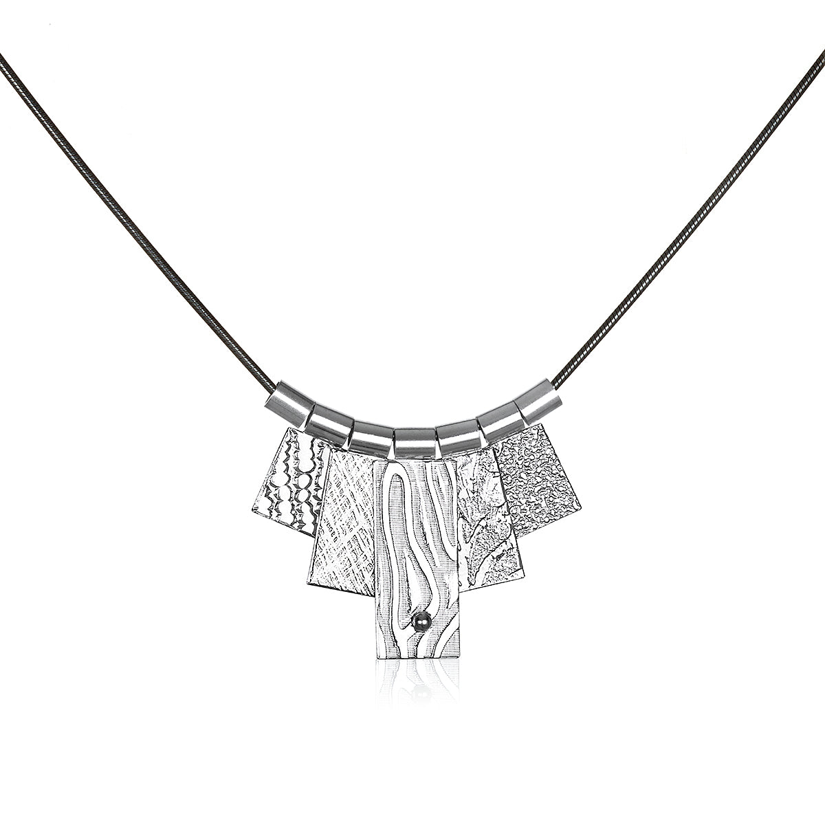 5 Tab Sterling Silver or Mixed Metal Necklace