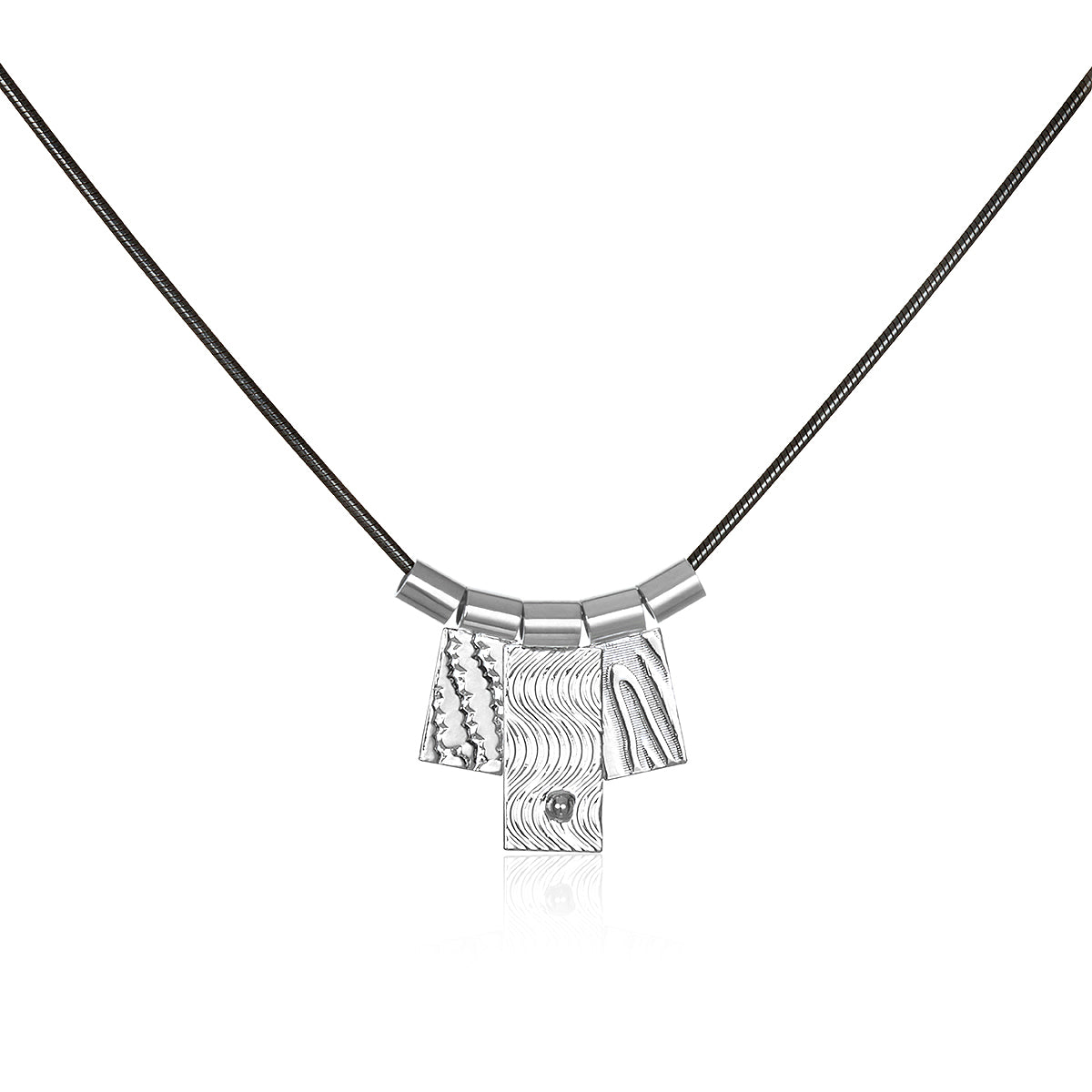 3 Tab Necklace - Silver
