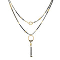 Spinel and Gold Long Necklace with Tassel - Q Evon Fine Jewelry