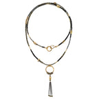 Spinel and Gold Long Necklace with Tassel