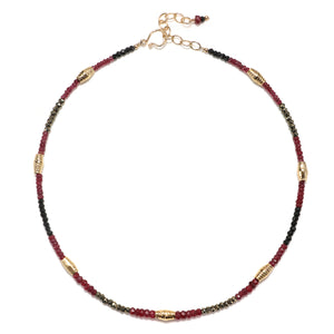 Spinel, Ruby and Gold Necklace