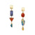 14k Gold Asymmetrical Opal, Carnelian & Multi-Stone Earrings