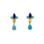14K Gold Sleeping Beauty Turquoise, Lapis and Opal Post Earrings