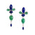 Emerald and Lapis Sterling Silver Earrings