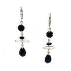 Sterling Silver Dangle Earrings with Pearl and Spinel - Q Evon Fine Jewelry