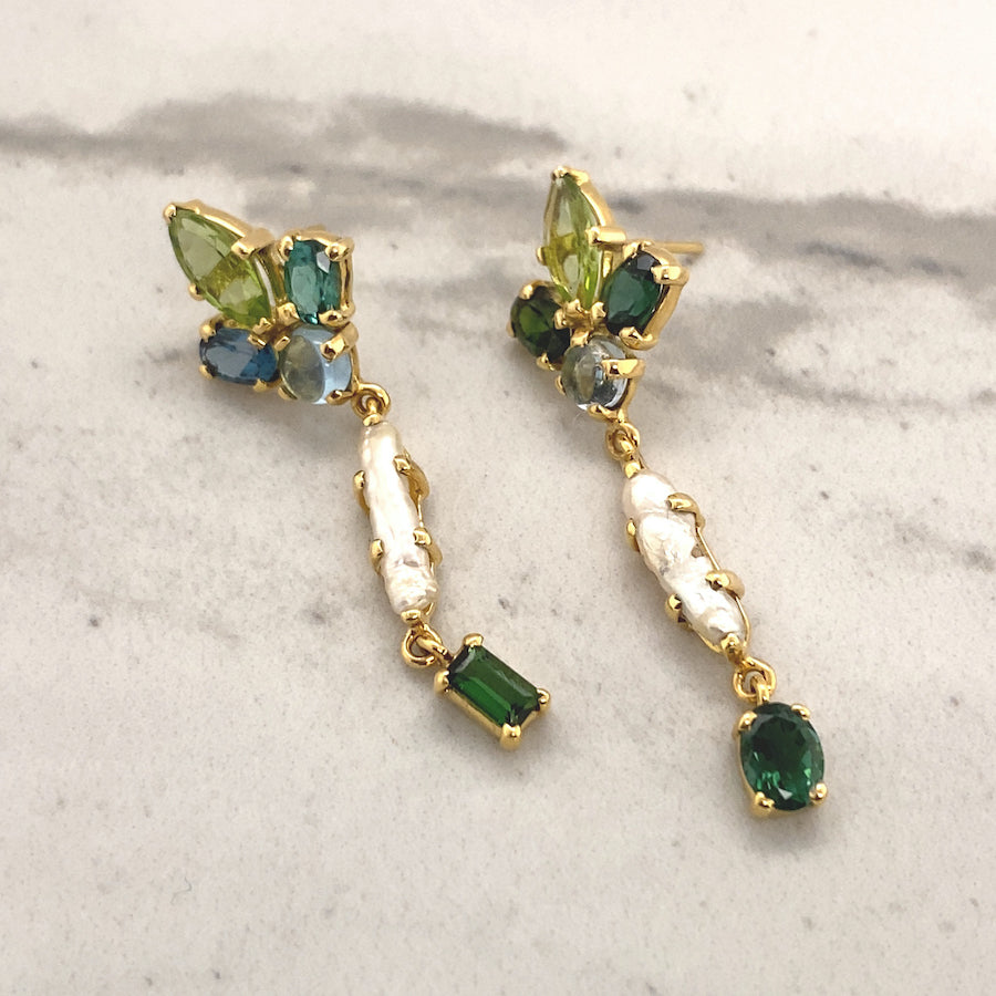 Dainty Leaf Inspired Gold Drop Earrings