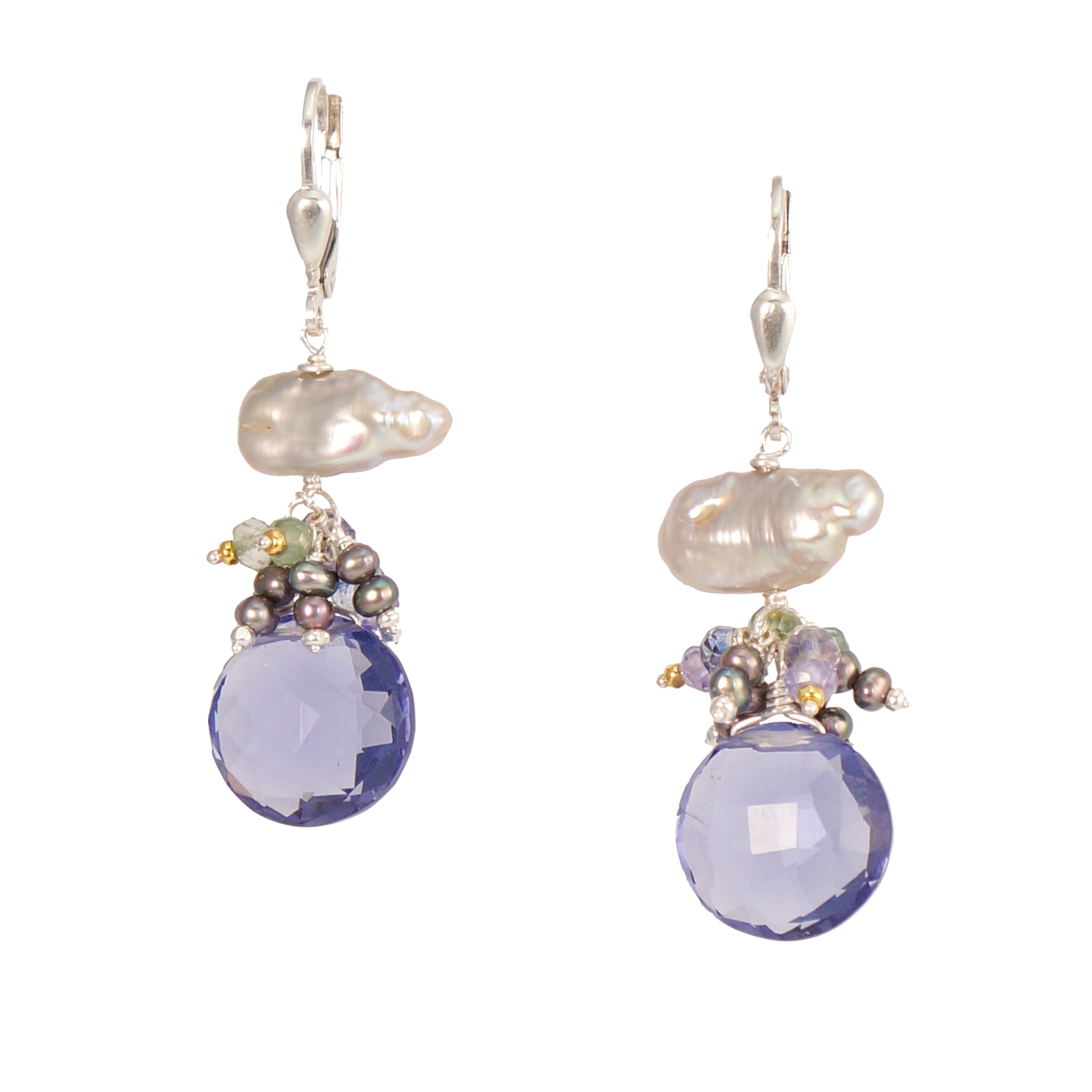 Aarna - Amethyst and freshwater pearl hook earring – Kevasilver