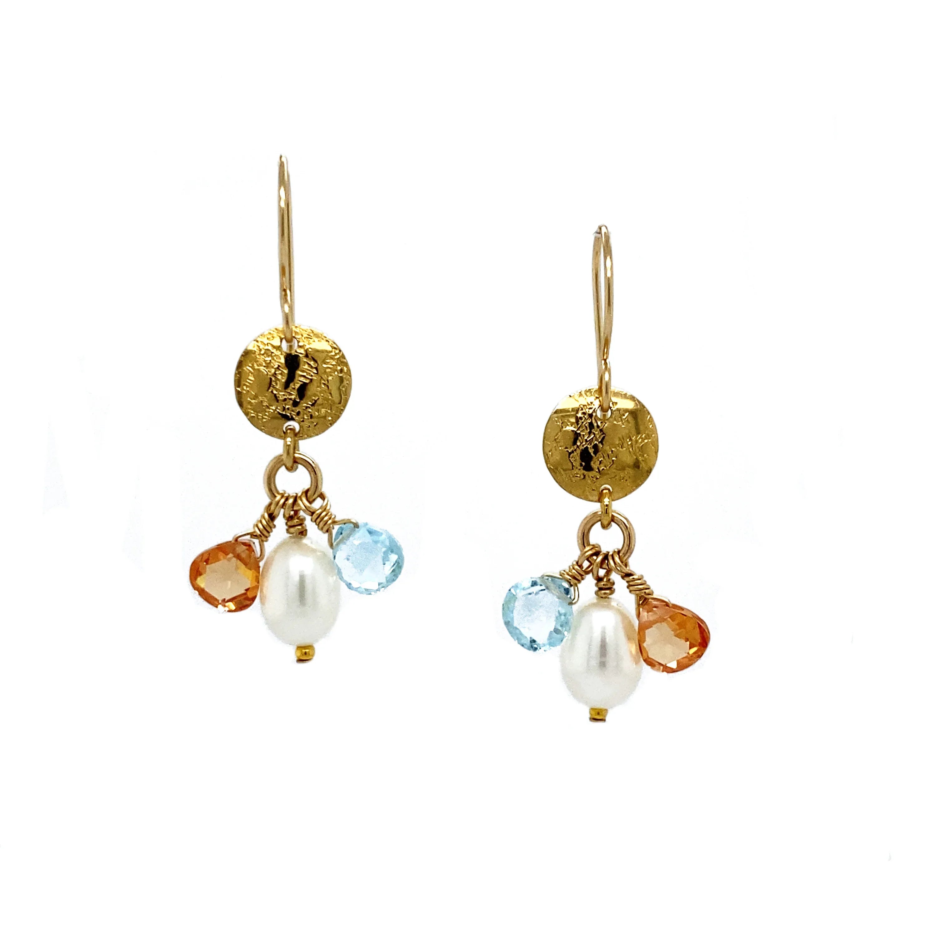 Gold Disc and Gemstone Pura Vida Earrings - Q Evon Fine Jewelry