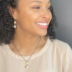Gold Disc and Gemstone Cluster Mixed Metal Necklace - Q Evon Fine Jewelry