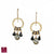 Pyrite Hammered Gold Earrings - Small