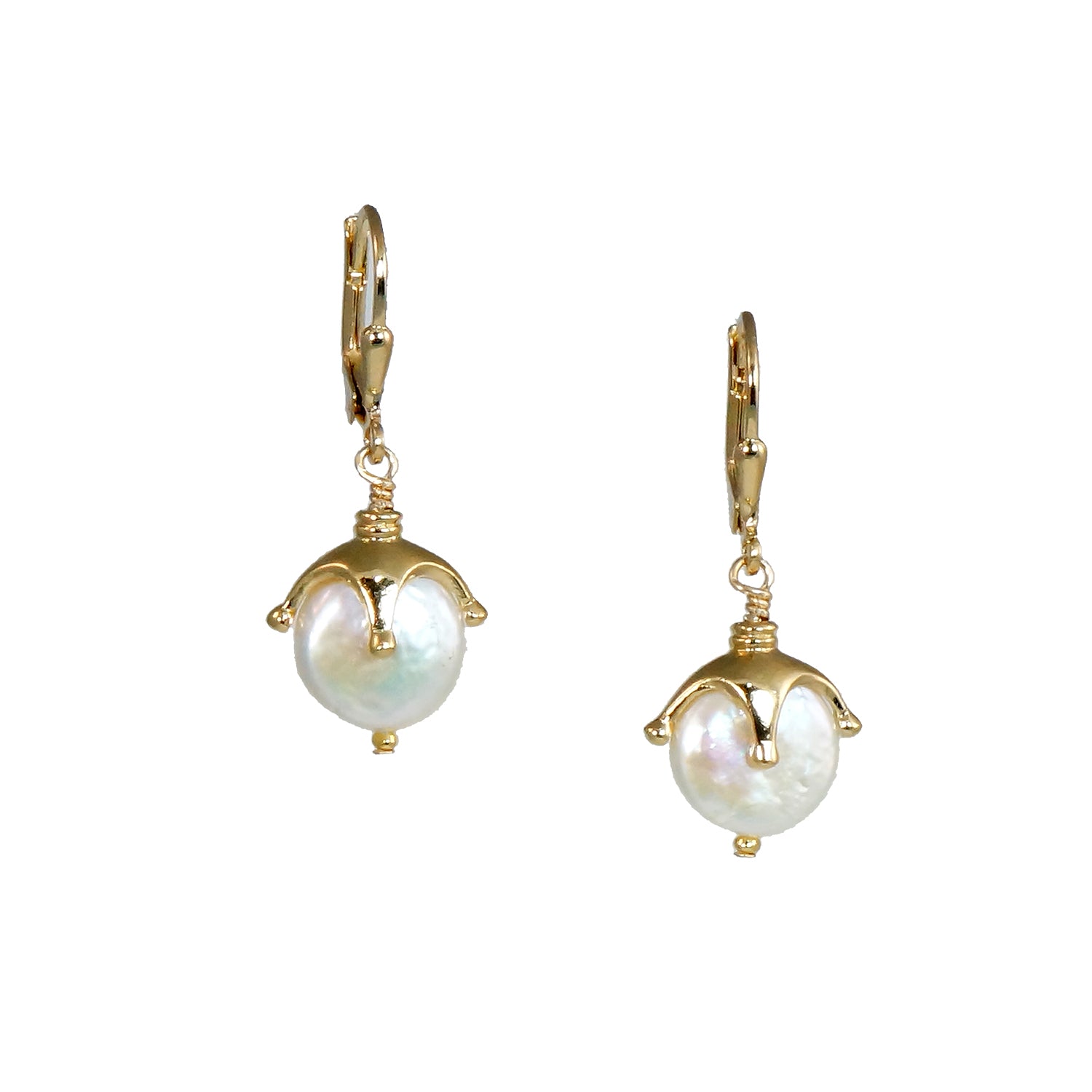 Baroque Pearl Drop Earrings Silver
