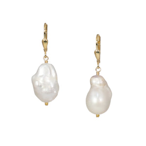 Baroque Pearl Drop Earrings - Silver or Gold