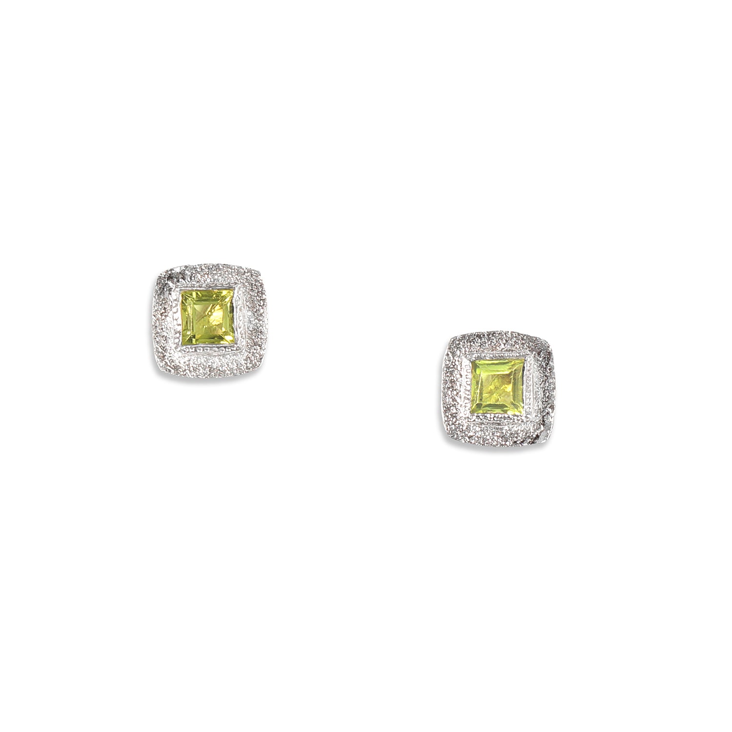 Earrings - Square Gemstone Studs