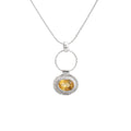 Twisted Silver Oval Pendant - Q Evon Fine Jewelry